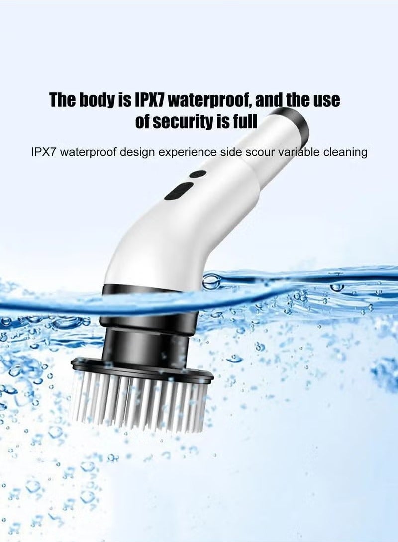 Multi-Function Electric Cleaning Brush Multifunctional Household with Adjustable Extension Handle, Wireless Electric Rotatable Brush For Bathroom Kitchen Toilet Cleaning Brush with 9 Interchangeable Drill Brush Heads - Image 5