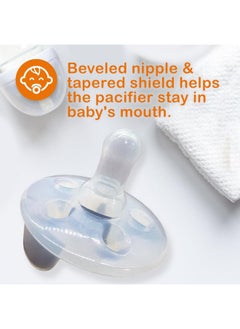 Baby Shusher Baby Shusher Pacifiers | 6pk of Soft Silicone Pacifiers | Hospital-Grade Silicone | Ventilated to Reduce Chafing | Baby Essentials for 0-6 Months Old | BPA & Latex Free | Orange/Clear  - Image 4