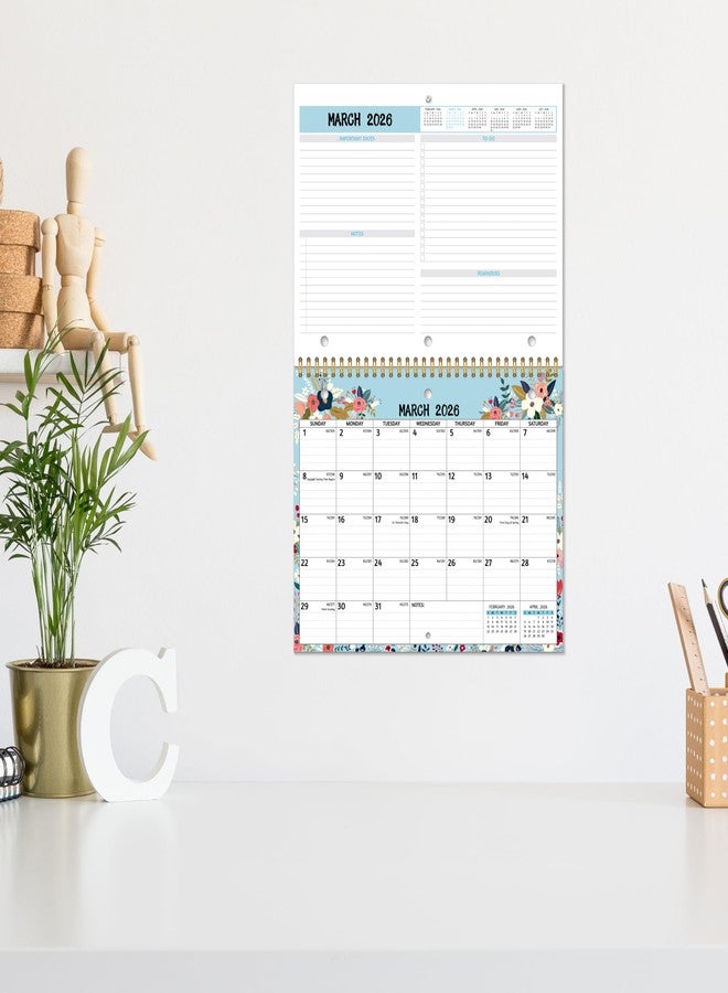 BowCuk 2026 Calendar - 2026 Wall Calendar, 11 x 8.5 In, Jan 2026 - Dec 2026, Small Monthly Calendar 2026, 3-Hole Punched Binder Calendar with Memo Pages, Ruled Blocks, Thick Paper, Holidays, To-dos ＆ Notes - Image 2