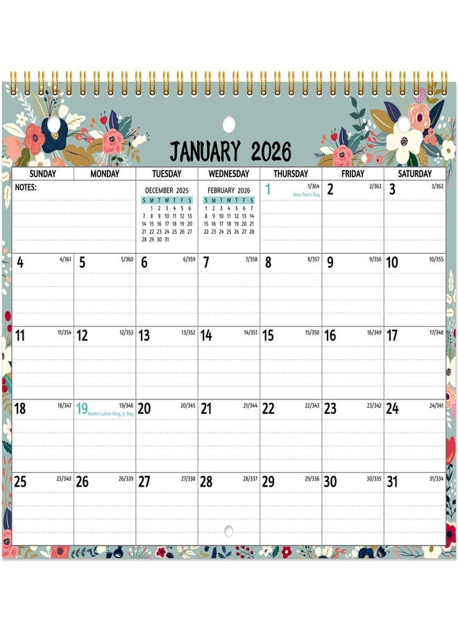 BowCuk 2026 Calendar - 2026 Wall Calendar, 11 x 8.5 In, Jan 2026 - Dec 2026, Small Monthly Calendar 2026, 3-Hole Punched Binder Calendar with Memo Pages, Ruled Blocks, Thick Paper, Holidays, To-dos ＆ Notes - Image 1