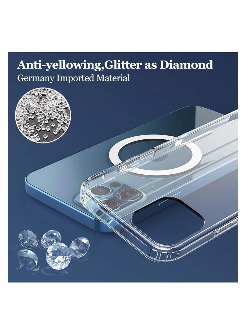 Clear Magnetic Case Compatible with iPhone 15 Pro with Wireless Charging, Soft Silicone TPU Bumper Cover, Thin Slim Fit Hard Back Shockproof Anti-Yellow Protective Case - Image 4