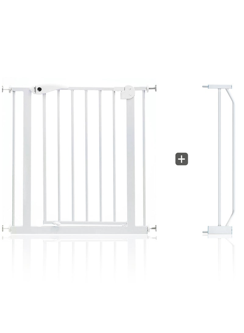 BabySafe بوابة أمان معدنية 10 سم تمديد - أبيض - Image 1