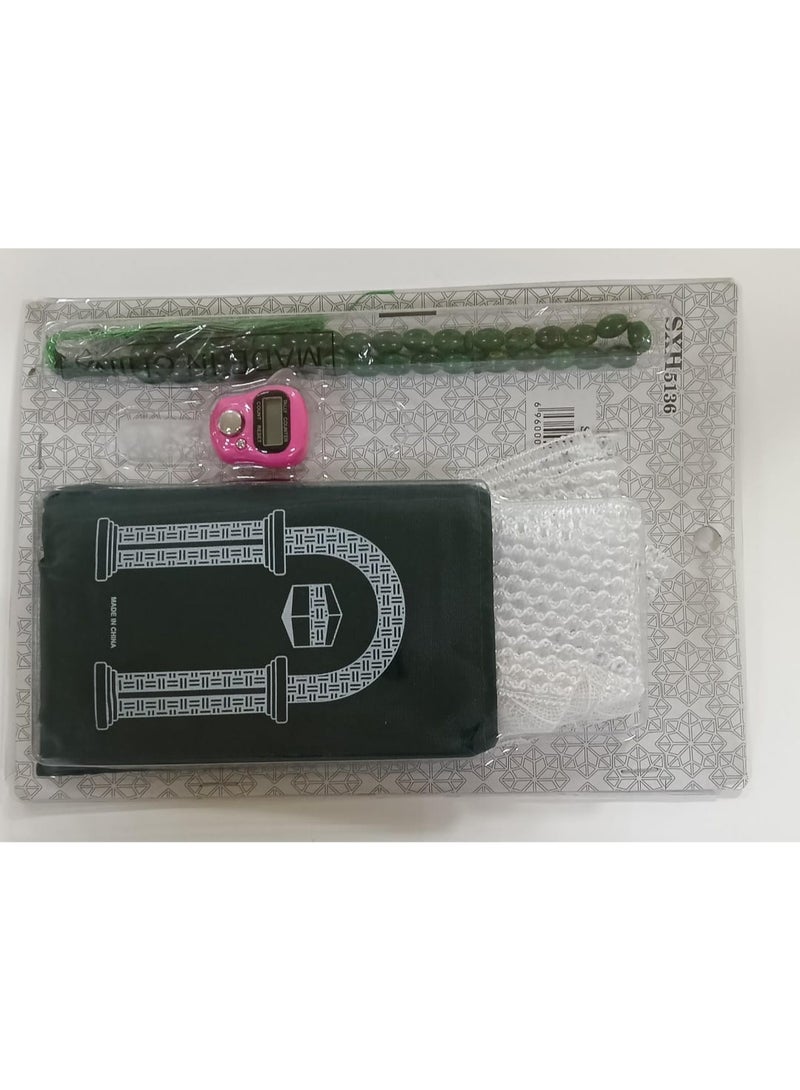 Islamic Prayer Kit includes ,Hat, Beads Counter with cover - Image 2