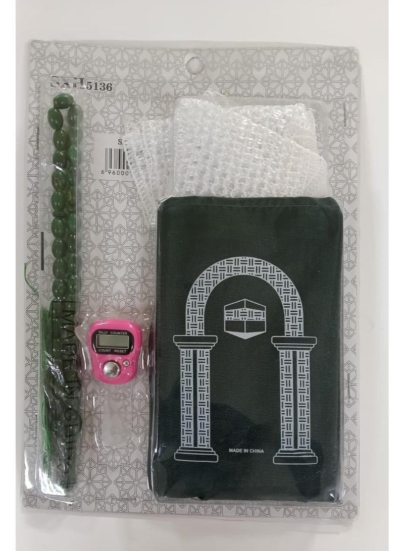 Islamic Prayer Kit includes ,Hat, Beads Counter with cover - Image 1