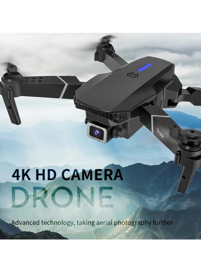 RaboS E88 Drone with 4K Camera WiFi FPV 1080P HD Dual Foldable RC Drone Altitude Hold Headless Mode Visual Positioning Auto Return App Control Multicolor Single Battery - Image 1