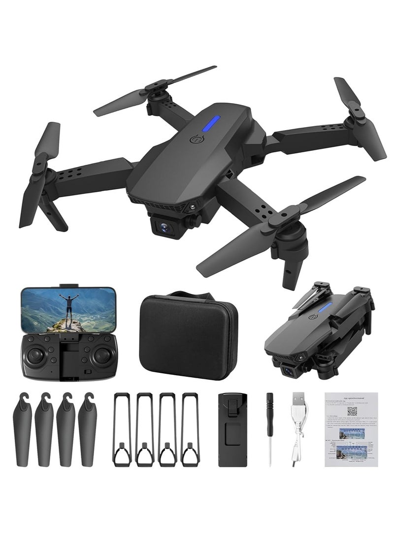 RaboS E88 Drone with 4K Camera WiFi FPV 1080P HD Dual Foldable RC Drone Altitude Hold Headless Mode Visual Positioning Auto Return App Control Multicolor Single Battery - Image 2