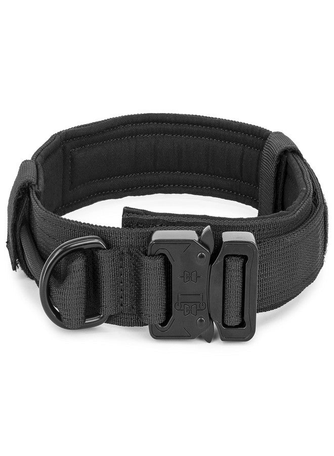 Wolf Tactical Dog Collar - Heavy Duty Military Collar for Large Breeds - Black, XL - Image 1