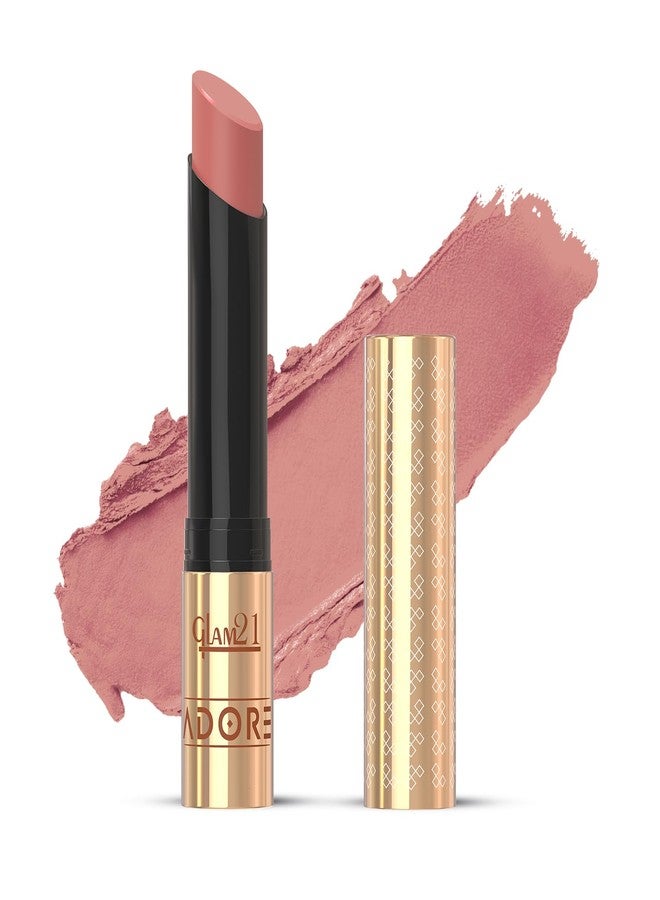 Glam 21 Glam21 Adore Creamy Matte Lipstick for Women, 3.5gm | Smudge & Transfer Proof | Intense Color & Bold Finish | Smooth & Light Weight | Up to 12H|Champagne Nude - Image 1