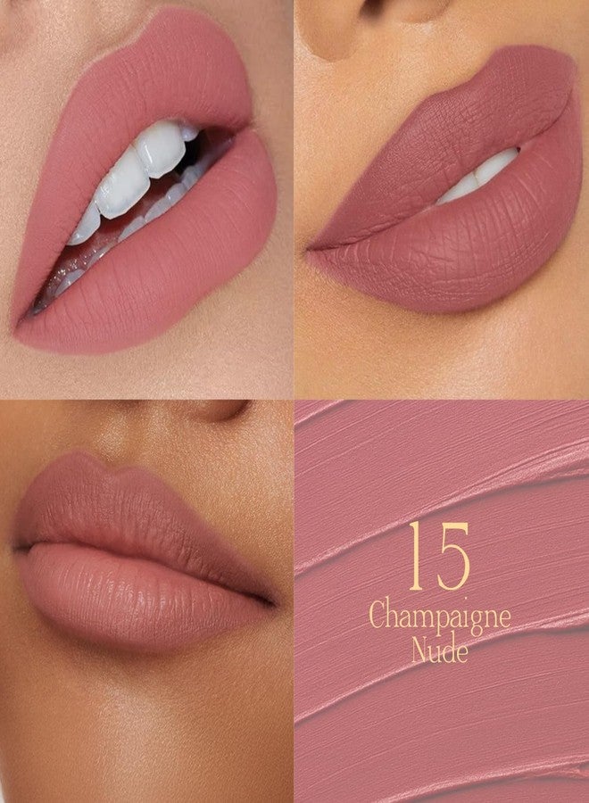 Glam 21 Glam21 Adore Creamy Matte Lipstick for Women, 3.5gm | Smudge & Transfer Proof | Intense Color & Bold Finish | Smooth & Light Weight | Up to 12H|Champagne Nude - Image 4