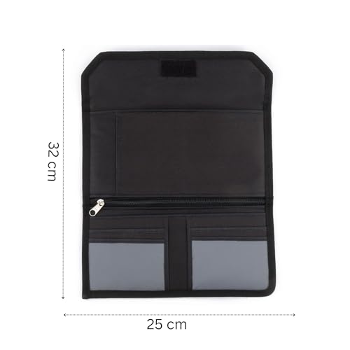 Asraw Polyester Portable Two Wheeler/Car Document Holder, Vehicle Document Organiser (Black, 1) - Image 5