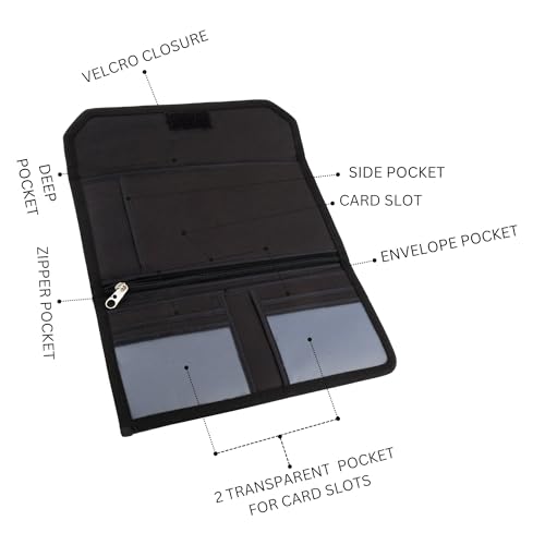 Asraw Polyester Portable Two Wheeler/Car Document Holder, Vehicle Document Organiser (Black, 1) - Image 4