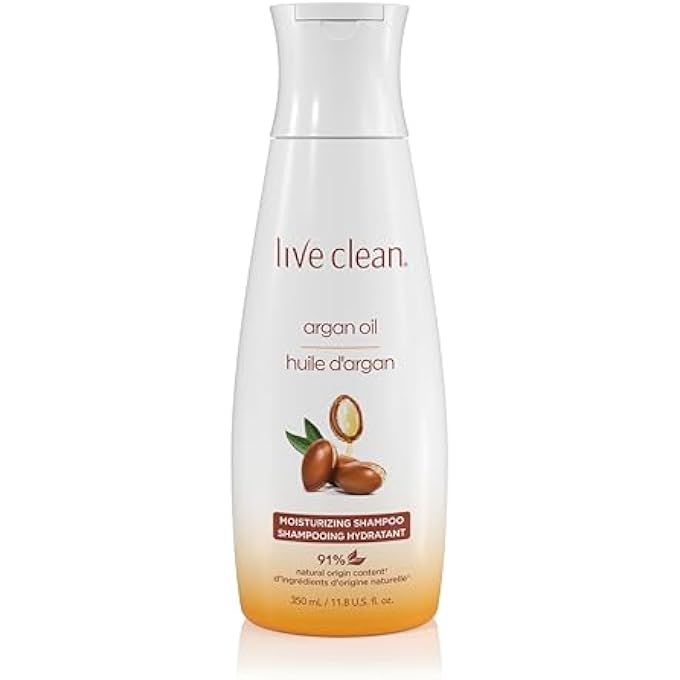 Live Clean Shampoo, Restorative Argan Oil, 12 Oz