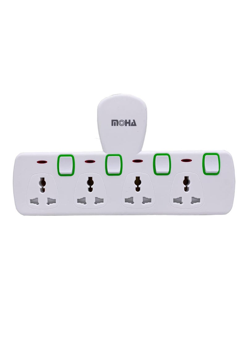 Moha 4-Outlet Power Extension Adapter (UK Plug Type) – Compact 4-in-1 Multi-Plug Wall Extender for Kitchen, Bedroom, Office, Travel – Universal Socket Compatibility - Image 1