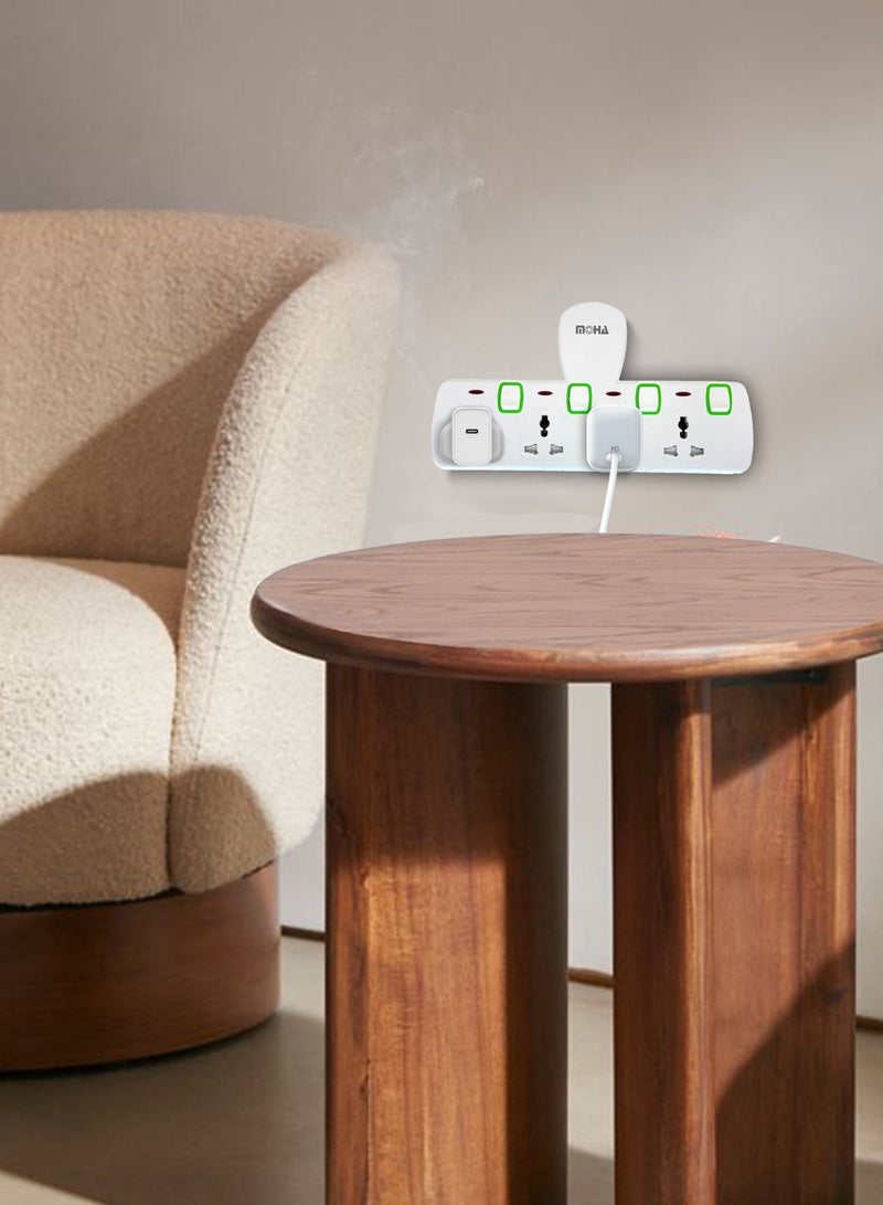 Moha 4-Outlet Power Extension Adapter (UK Plug Type) – Compact 4-in-1 Multi-Plug Wall Extender for Kitchen, Bedroom, Office, Travel – Universal Socket Compatibility - Image 4