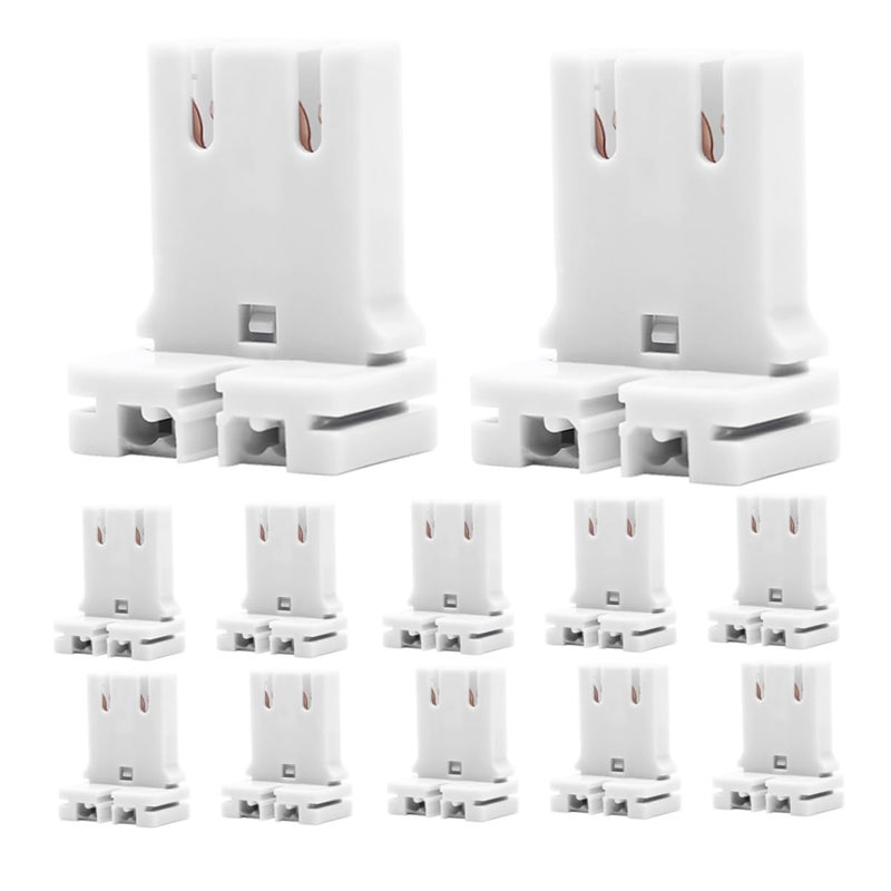 UKCOCO 12pcs Fluorescent Tube Light Socket Holder Tube Light Bracket for Home Offices Led Lamp Socket Holder Easy Installation - Image 1