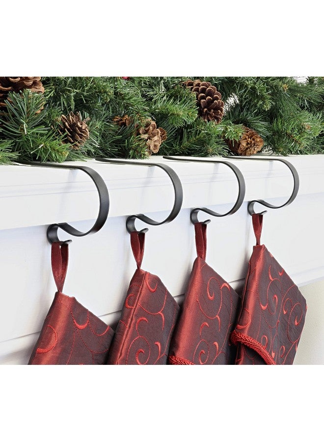 HAUTE DECOR Haute Decor The Original MantleClip® Stocking Holder- 4 Pack (Matte Black) - Hang Christmas Stockings Safely and Securely from Mantels Up to 3 Inches Thick - Image 2
