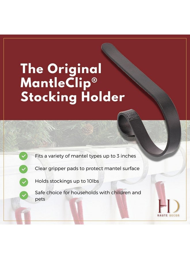 HAUTE DECOR Haute Decor The Original MantleClip® Stocking Holder- 4 Pack (Matte Black) - Hang Christmas Stockings Safely and Securely from Mantels Up to 3 Inches Thick - Image 5
