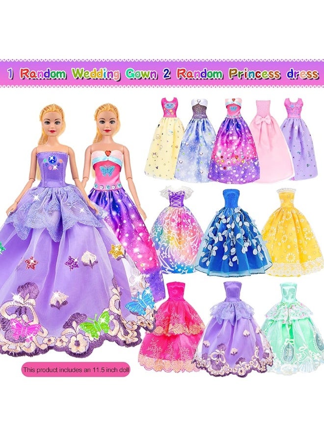 ibayda 91pcs 115 Inch Girl Doll with Clothes Accessories and Closet Princess Gowns Fashion Dresses Outfits Swimsuits Shoes Hangers Dress Up Toys for Girls Kids Toddlers Doll Included - Image 4