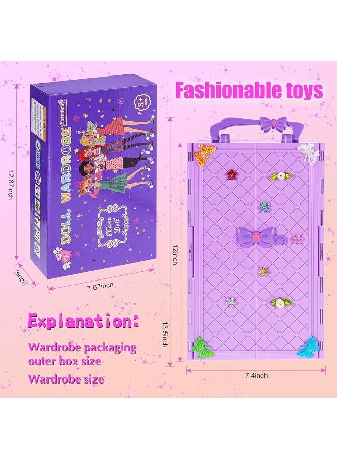 ibayda 91pcs 115 Inch Girl Doll with Clothes Accessories and Closet Princess Gowns Fashion Dresses Outfits Swimsuits Shoes Hangers Dress Up Toys for Girls Kids Toddlers Doll Included - Image 5