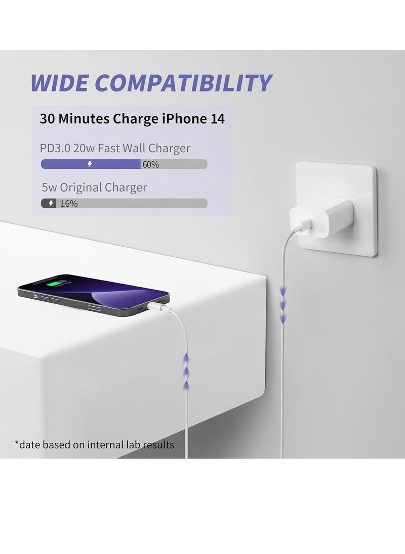 ELTRAZONE - i.Phone Charger Fast Charging,[MFi Certified] 2Pack 20W Type C Fast Charger Block with 6FT USB C Charger Cable Compatible for i.Phone 14/13/12/11 Pro Max/11/Xs Max/XR/X,i.Pad,AirPods Pro - Image 1