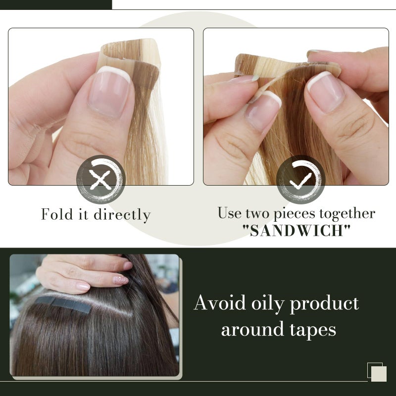 RUNATURE Blonde Tape in Hair Extensions Human Hair 18 Inch Tape in Extensions Platinum Blonde Tape Ins Human Hair Extensions Seamless Skin Weft Glue in Real Hair Extensions Can Be Dyed 50g 20pcs - Image 5