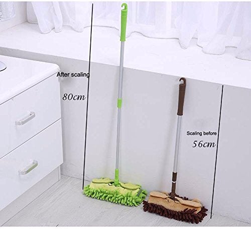 Xifando Mini Microfiber Chenille Cartoon Flat Dust Mop for Children,Detachable,360 Degree Rotation, Extension-Type (Green) - Image 3