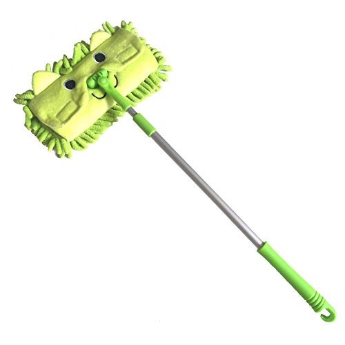 Xifando Mini Microfiber Chenille Cartoon Flat Dust Mop for Children,Detachable,360 Degree Rotation, Extension-Type (Green) - Image 1