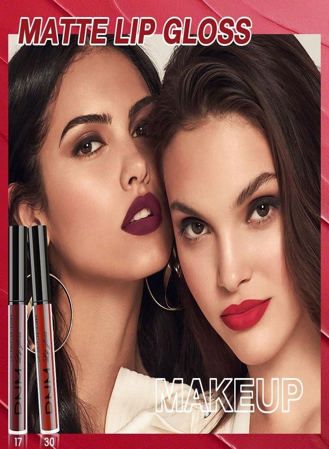 AMY'S DIARY Dark Red Deep Red Oxblood Red Matte Liquid Lipstick 3Pcs Lip Stain Sets for Women Matte+Lipstick Long Lasting Permanent 24 hr Hours Magic Lipstick 24 Hours original Waterproof 26 - Image 3