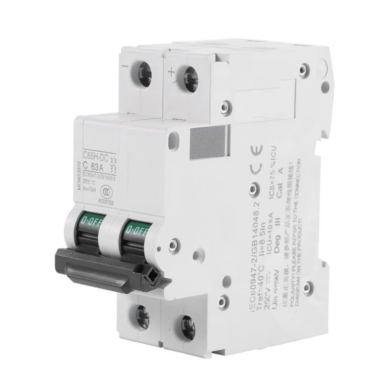 38A DC Miniature Circuit Breaker 10kA B C Trip Din Rail Mount For Solar Panel Grid System 63A - Image 1