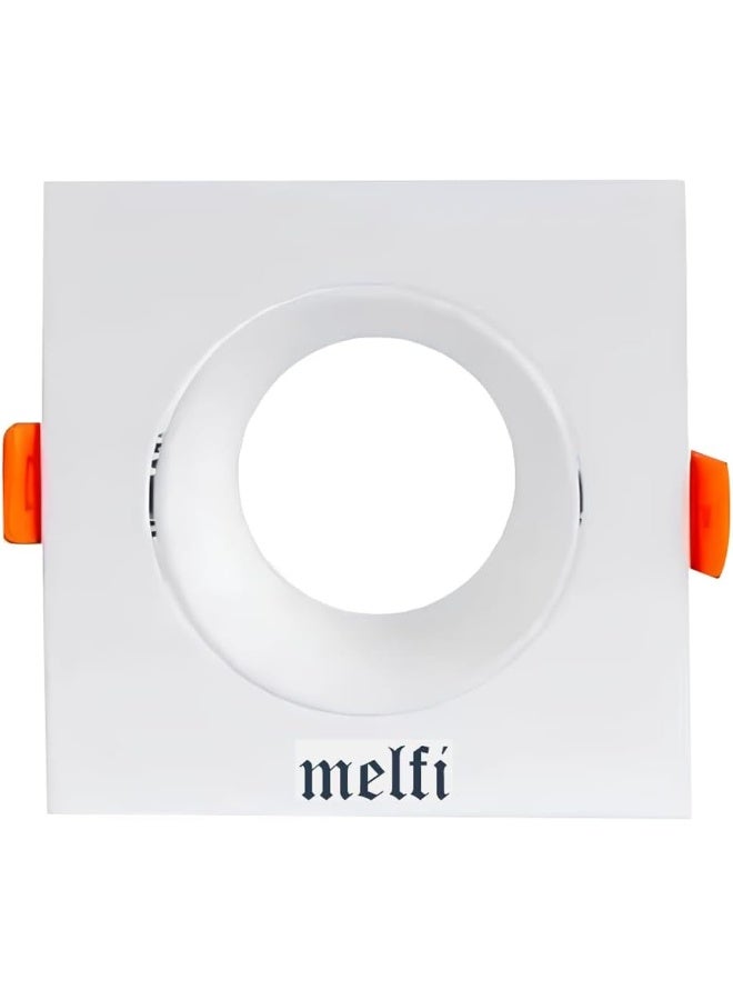 melfi Square Ceiling Spot Adjustable Fixture With Sleek Square Frame For Modern Interiors Efficient Easy Installation Ideal For Living Room Kitchen And Office White 2 Pcs 