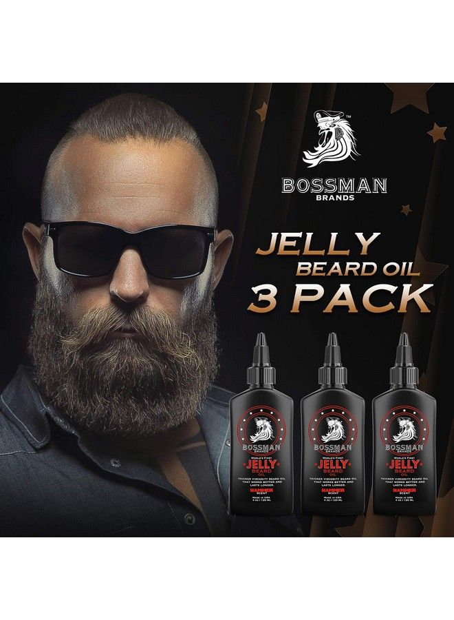 bossman Beard Oil 4Oz Thicker Consistency Jelly Made In Usa Longer Lasting Bigger Bottle Natural Ingredients Non Greasy 3 Pack (Hammer) - Image 3
