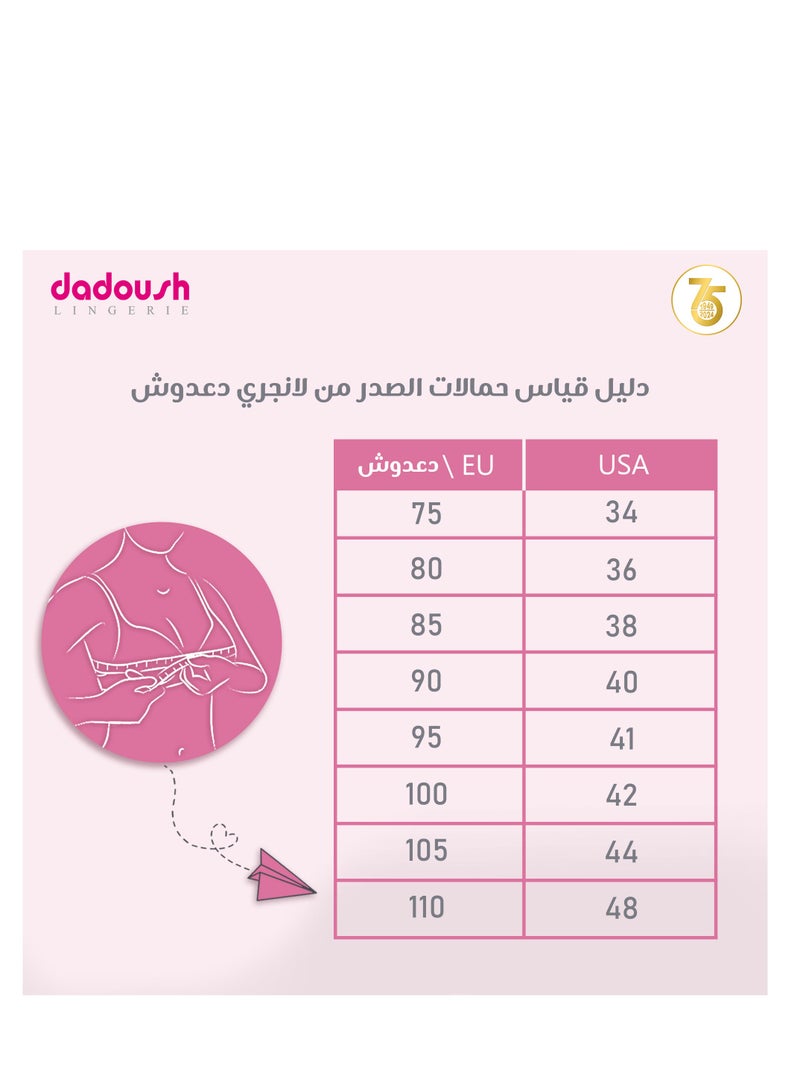 Dadoush Bra Women's Lined with lace Embroidery Distinctive Transparent Back Strap Bush Up Strap For Women With Elegant Design - Image 3