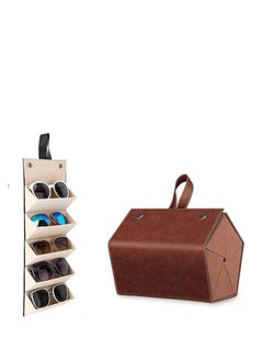 Generic Multipurpose Sunglasses Organizer Case – 5-Slot Eyeglass Storage Box for Men & Women, Travel Pouch (Multicolor, 1 Pc)  - Image 2