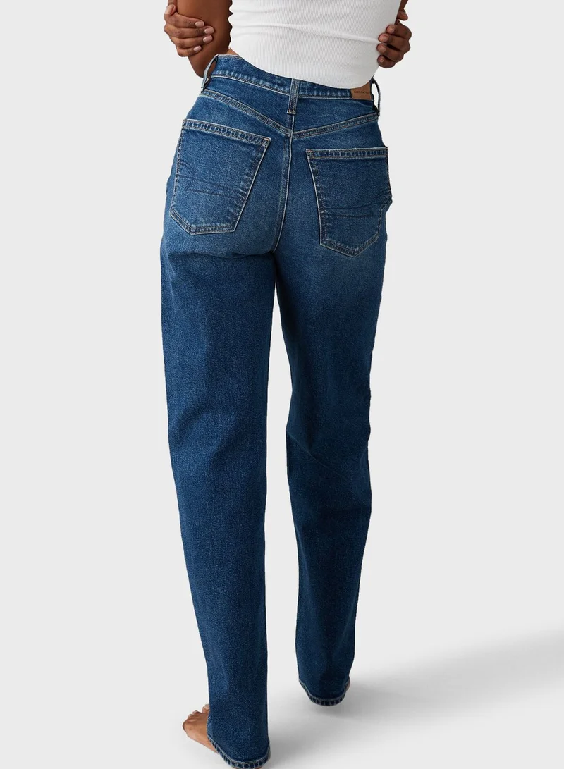 American Eagle High Rise Baggy Straight Jeans