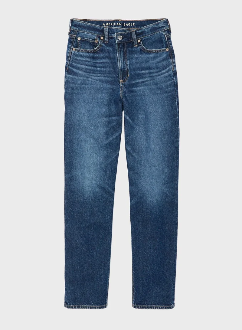 American Eagle High Rise Baggy Straight Jeans