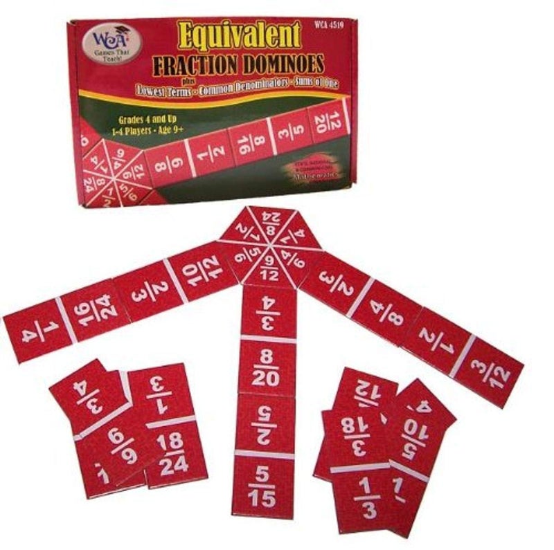 Learning Advantage Equivalent Fraction Dominoes: Lowest Terms, Common Denominators, Sums of One - Image 4