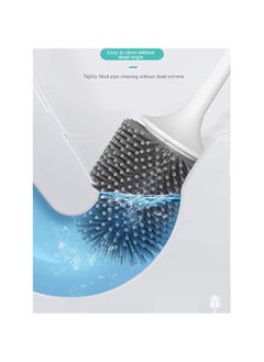 Spaceshoop Toilet Brush and Holder Set Silicone Bristles Household Wall Mounted Shelf Squat Bathroom Cleaning Bowl Brush Kit 120X92.5X432mm  - Image 3