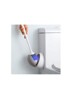 Spaceshoop Toilet Brush and Holder Set Silicone Bristles Household Wall Mounted Shelf Squat Bathroom Cleaning Bowl Brush Kit 120X92.5X432mm  - Image 4