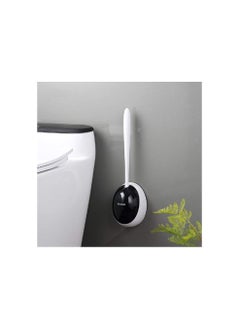 Spaceshoop Toilet Brush and Holder Set Silicone Bristles Household Wall Mounted Shelf Squat Bathroom Cleaning Bowl Brush Kit 120X92.5X432mm  - Image 2
