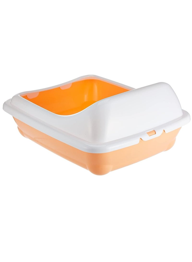 MP Bergamo Birba Modern Design Cat litter Tray With Rim Orange - Image 1