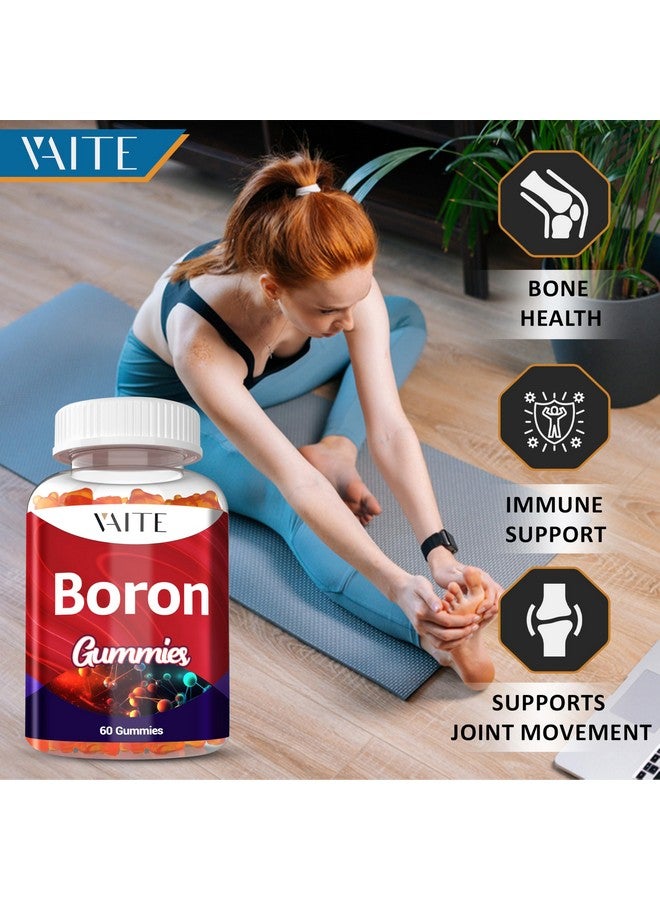 VAITE Boron Supplement for Men & Women - 10mg Gummies - Vegan, Non-GMO, Gluten-Free - Supports Bone Strength, Joint Flexibility & Immune System - Essential Mineral for Bone Density - 60 Chewables - Image 2