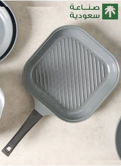 Badraig Grill Pan Non Stick Marble Coating Die Cast 28cm Grey 