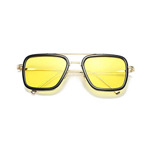 Dervin Unisex Square Sunglasses (Gold-Yellow, Medium) - Pack Of 1 - Image 2