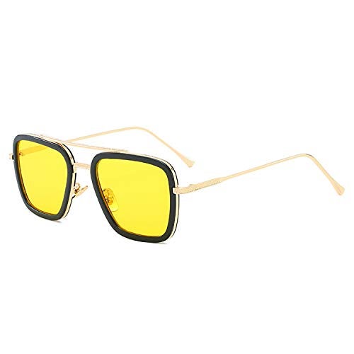 Dervin Unisex Square Sunglasses (Gold-Yellow, Medium) - Pack Of 1 - Image 3