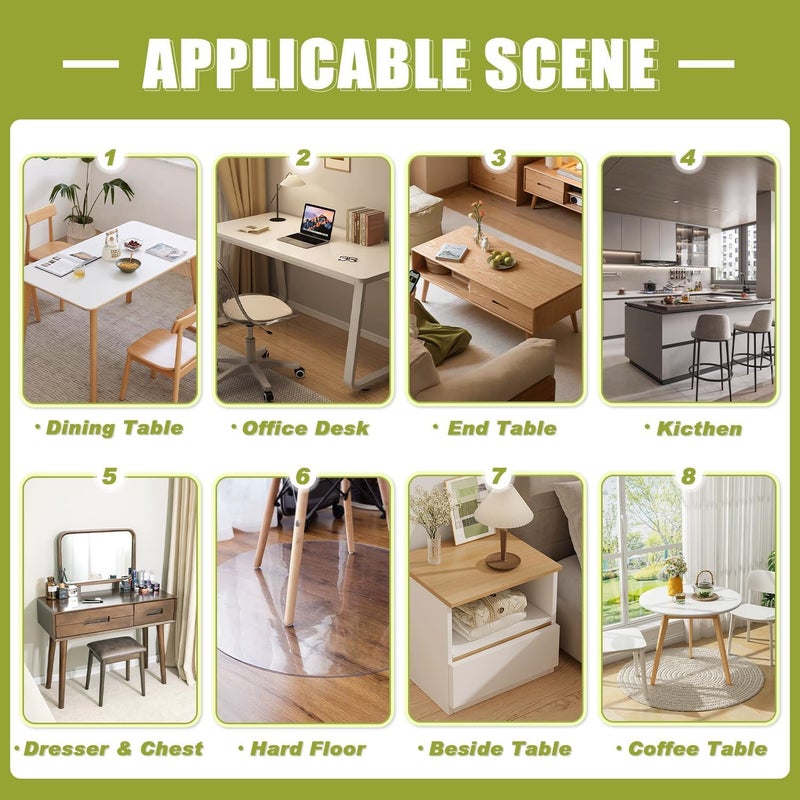 OstepDecor Clear Table Protector 24 x 36 Inch, 1.5mm Thick Plastic Table Cover, Waterproof PVC Clear Table Cover Protector, Desk Protector Mat, Writing Desk Pad for Desktop, Coffee & Dining Room Table - Image 5