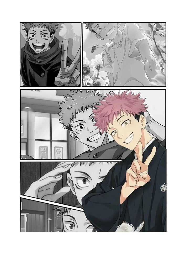 مجموعة 9 قطع من ملصقات أنمي جوجوتسو كايسن، طباعة فنية لحائط مقاس 21x30 سم وجهين، ملصق أنمي لطيف لتزيين غرفة النوم والمهجع - Image 4