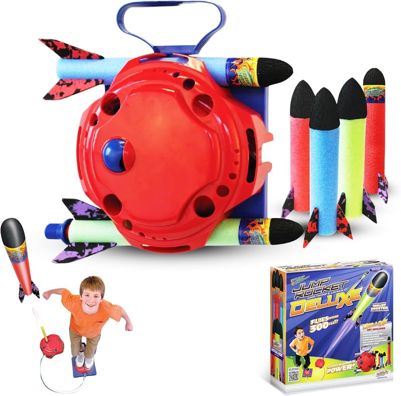 Geospace Jump Rocket Deluxe Set with Adjustable Launcher - Fun Foam Rocket Toy for Kids - Image 1