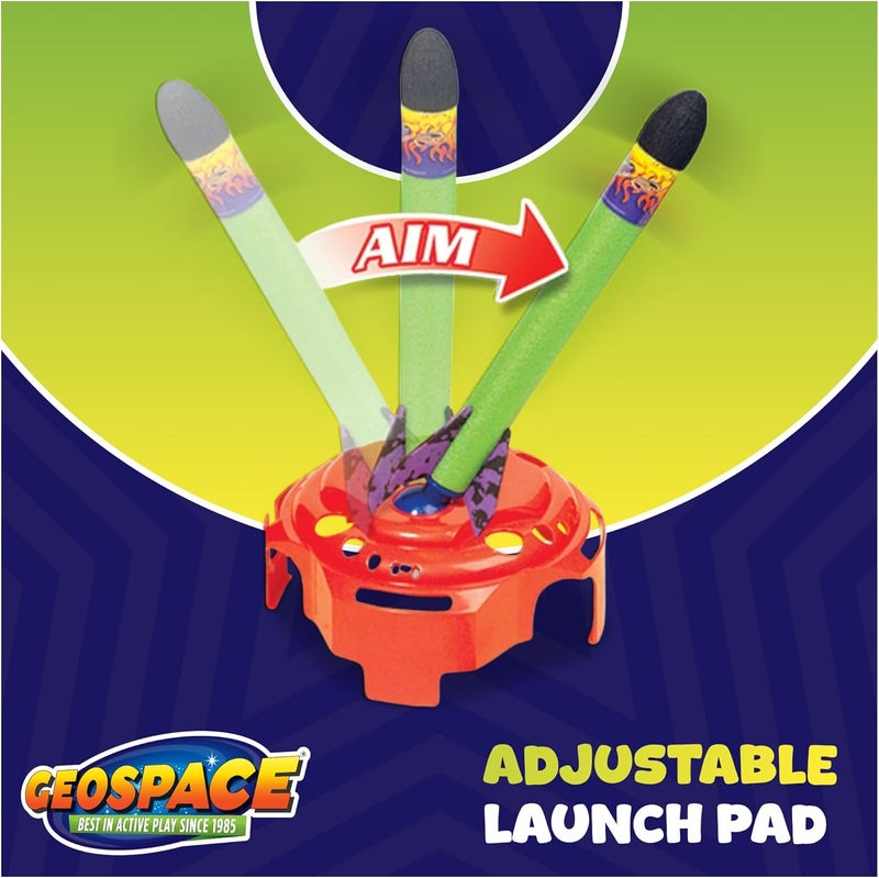 Geospace Jump Rocket Deluxe Set with Adjustable Launcher - Fun Foam Rocket Toy for Kids - Image 4
