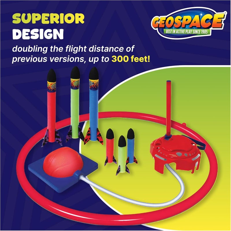 Geospace Jump Rocket Deluxe Set with Adjustable Launcher - Fun Foam Rocket Toy for Kids - Image 5