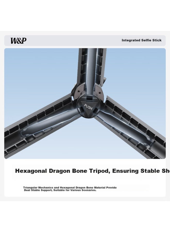 WP W&P Selfie Stick Tripod With Stabilizer Gimbal 360° Rotation Multi-Functional Floor Stand Mobile Phone Holder Shooting Handheld Travel Artifact Portable Bluetooth Wp For Apple Xiaomi - Image 5